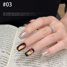 MIANEL 10ML 秋季可爱美甲 王秋月棕金色猫眼指甲油 2025 新款美白焦糖美拉德玻璃珠美甲 棕色美甲 黑色美甲 圣诞节万圣节美甲 美甲沙龙专用美甲用品 红心皇后美甲 - 彩色 - 查看 10