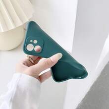 Compatible OPPO A5 Phone Case A5 PRO Liquid Silicone Vibrant Straight Edge 5G Matte 0PP0 A5 Cover Protective Case - 魔術方塊直邊-淡青色 - 查看 4