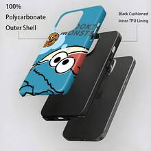 Funda para teléfono Cookie Monster Dreaming Compatible con fundas para teléfonos   17  16 Pro Max  15 Pro Max  13 y  12 Diseño divertido y vibrante con Cookie Monster y una galleta Duradero a prueba de golpes y elegante Una excelente opción para familiares, amigos, seres queridos, novios/novias y regalos de Navidad y Año Nuevo - Blanco - Ver 6