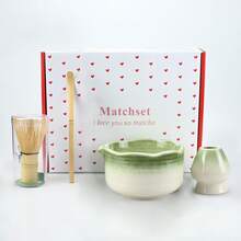 4pcs Japanese Ceramic Matcha Bowl Tea Set, Ideal For Christmas, Thanksgiving, Mother's Day Gifts, Matcha Green Tea Set - Multicolor - View 5