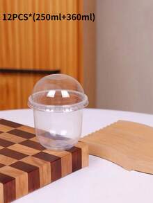 10 chiếc cốc có nắp trong suốt dùng cho trà sữa, cà phê, nước trái cây, bánh ngọt, kem và trái cây với cốc bột giấy bằng gỗ, lý tưởng cho các buổi họp mặt tại nhà, tiệc sinh nhật, dã ngoại, cắm trại và món tráng miệng Túi quà tặng mang đi Tiệc đồ dùng học tập nhà bếp Túi thực phẩm Hộp thực phẩm Thích hợp cho kẹo Bánh quy sô cô la, v.v. - Trong sáng - Xem 20