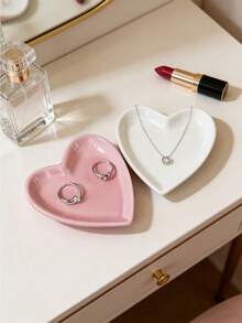 This Elegant Ceramic Lotus Leaf Jewelry Tray Is Perfect For Storing Earrings, Rings, Keys And Small Accessories, Making It An Ideal Birthday Or New Year's Gift. It Can Also Be Used As A Desktop Organizer Or Valentine's Day Gift. This Ceramic Flower-Shaped Jewelry Tray Is Great For Storing Rings, Necklaces, Bracelets And Earrings, And Can Be Used As A Jewelry Display Plate, Decorative Dish Or Entryway Tray. The White Version Makes A Wonderful Back-To-School Gift For Women. - Multicolor - View 9