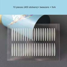 10pcs400stickers Invisible Double Eyelid Tape Transparent Self Adhesive Natural Big Eyes Lift Non-Marking Mesh-Lace Eye Stickers Eyes - Nude - View 11