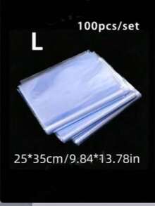 100个/包 透明PVC热缩袋，防尘密封，适用于家庭办公室收纳包装