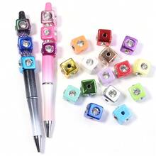 10-200 Stück 8-14mm Strass Perlen - Bonbonfarben Acryl Handgemachte Perlen, geeignet für DIY Schmuckherstellung, Armbänder, Halsketten, Schuhe & Taschencharms - Funkelnde Diamant Dekor Perlen, Abstandsperlen, kreatives Design, glatte Oberfläche, Handwerks-Zubehör - Mischen Sie die Farben nach dem Zufallsprinzip - Übersicht 7