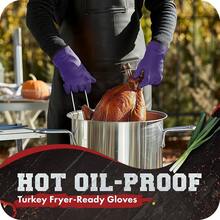 KITCHEN PERFECTION XL Silicone R Oven Gloves -Extreme Heat Resistant BBQ Gloves -Handle Hot Food Right On Your Grill Fryer & Pit | Waterproof Oven Mitts Grill Gloves |Superior Value Set+3 Bonuses,X-Large,Purple - Purple - 查看 7