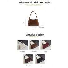 [Oferta exclusiva]Bolso cruzado de mujer vintage de cuero mate personalizado pequeño hombro bandolera bolso de mano nuevo otoño temprano elegante y simple - Blanco - Ver 3