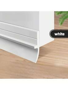 1 Piece Durable PVC Door Bottom Seal Strip - Windproof, Waterproof, Insectproof, Soundproof, Easy To Install, Polished Surface Black/White - Perfect For Bathroom And Room Doors, Soundproof Strip|Smooth Door Seal Strip|PVC Structure - 白色 - 查看 1
