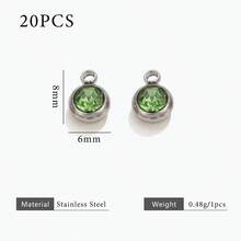 20pcs 304 Stainless Steel 18K Gold-Plated Multicoloured Rhinestone Mini Pendant DIY Charm Jewellery Earrings Necklace Making Pendant Suitable For Women's Everyday Wear Handmade Accessories - Pendant - View 21