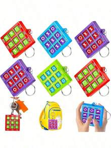 Tac-Toe Keychain Shower Party Favor Keychain Birthday Party Favor Goodie Bag Filler Kids' Box Prize Party Filler Party Games (Favorite Boys And Girls)-Halloween,Christmas,Fall,Winter, Supplies, FQ4B - 彩色 - 查看 10