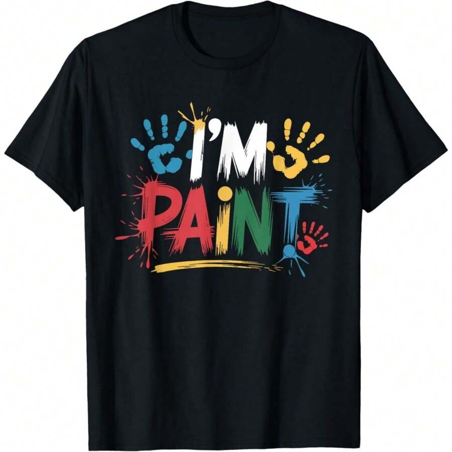Amo pintar con los dedos, camiseta unisex con pareja linda - Negro - Ver 1
