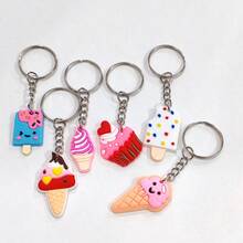 6pcs Assorted Ice Cream & Popsicle Shaped Keychains, Cute Frozen Treat Keyrings, Suitable For Classroom Prizes, Student Rewards, Holiday Gifts, Party Favors, Backpack & Car Decor, Small Gifts - Multicolor - View 13