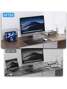 Vertical Laptop Stand For Desk,Dual Slots Plastic Laptop Holder With Space Saving 4-In-1 Design,Adjustable Laptop Organizer Storage Supports - Multicolor - View 5