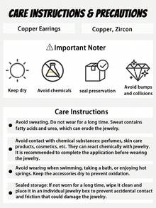 1对时尚立方氧化锆小麦耳夹及叶子流苏耳环，几何夹式耳环，女士派对首饰礼品 - clip - 查看 9