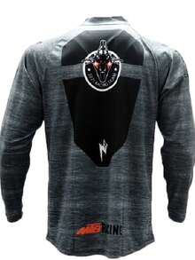 Men's Motocross Motorcycle Long Sleeve Riding Jersey, Startup Graphic Design, Suitable For Racing, Cycling And Outdoor Sports - Grey - View 2