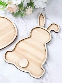 1个印有兔子和彩蛋图案的木质托盘，非常适合盛放复活节装饰品、沙拉、蛋糕、饼干和干果，是复活节、主题派对和生日派对的理想之选。 - 彩色 - 查看 7