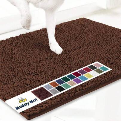 Super Absorbent Microfiber Dog Doormat For Muddy Paws, Washable Non-Slip Pet Mat, Quick-Drying Chenille Entrance Mat, Machine Washable Indoor/Outdoor Mat