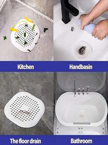 1/3/5个装硅胶毛发收集器，吸盘式设计，易于清洁，适用于淋浴地漏、浴室和厨房水槽，家居浴室装饰，秋季装饰，返校装饰 - 彩色 - 查看 2