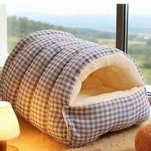 Warm Semi-Enclosed Cat Bed, Removable & Washable, Suitable For Cats & Small Dogs, All Seasons - Multicolor - View 11