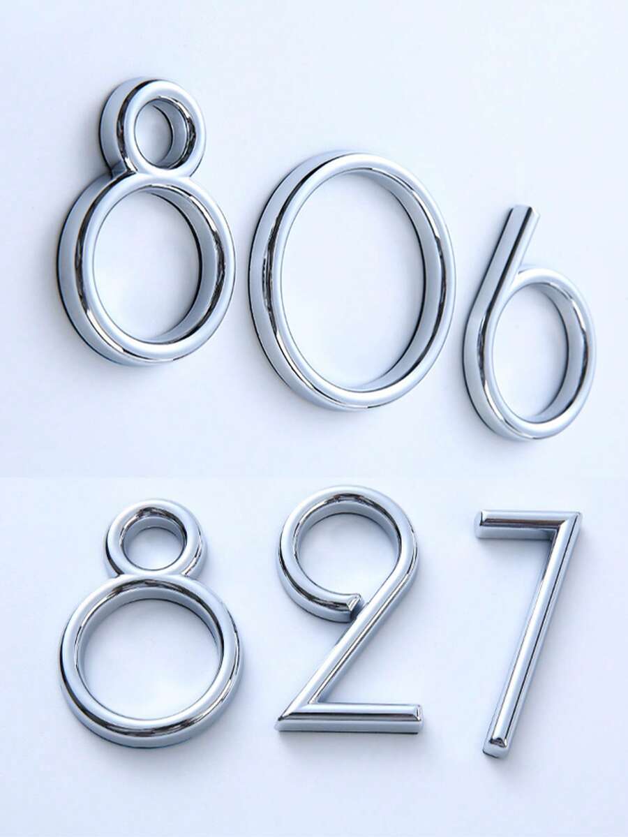 0-9 Hotel Room ABS Door Number Plates, Minimalist & Elegant, Suitable For Various Decor Styles - Multicolor - View 1