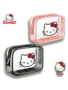 Sanrio 1个三丽鸥Hello Kitty化妆包，PVC材质，可爱旅行洗漱包，女士完美万圣节圣诞节礼物，化妆包，化妆袋，化妆包，洗漱包，旅行必备，邮轮必备，度假必备，男女通用旅行收纳盒，节日必备礼物