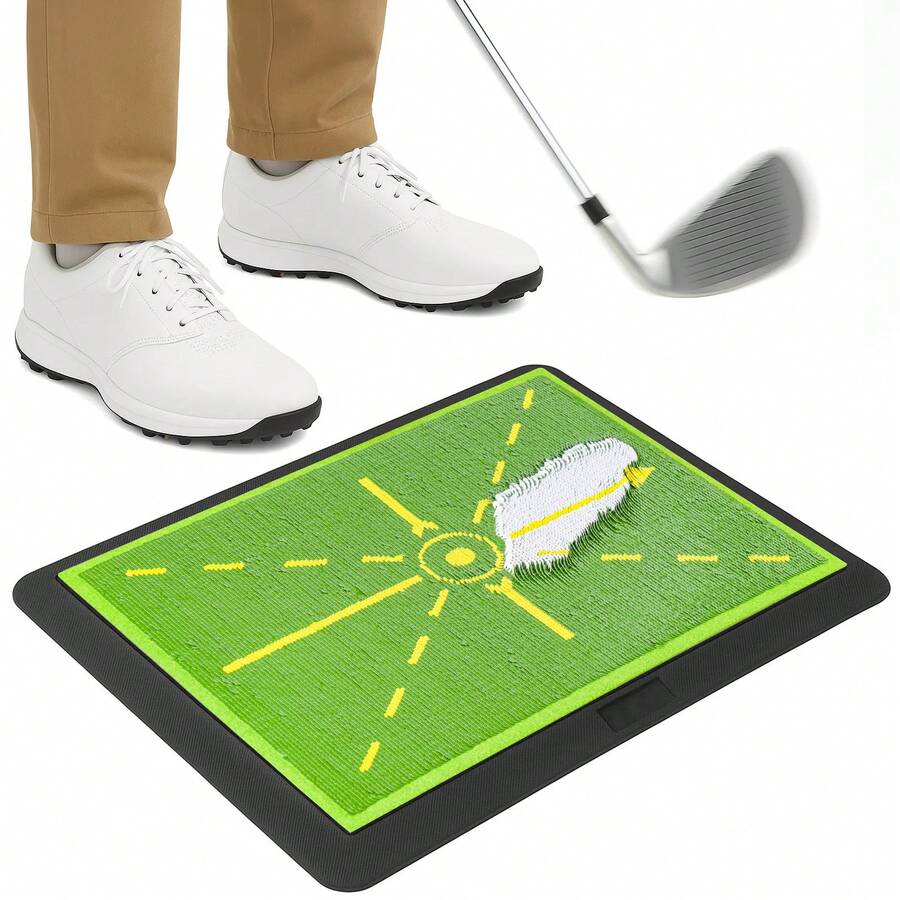 Golf Swing Training Mat With Ball Trace Detection System Swing Analysis Practice Pads For Golfers - Green - View 1