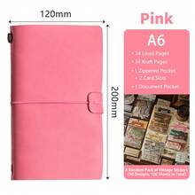 1 cuốn sổ tay đóng gáy sáng tạo kèm dải đánh dấu trang bằng kim loại, bao gồm giấy Kraft + giấy kẻ ô + túi đựng PVC, thích hợp để viết nhật ký, sổ tay du lịch cổ điển, văn phòng phẩm cho học sinh. - Nhiều màu - Xem 27