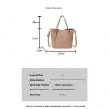 [Oferta exclusiva]Bolso tote de mujer de moda gran capacidad bolso de hombro cruzado versátil para el trabajo y las compras - marrón - Ver 5