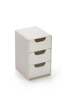 Mini White Plastic 3-Drawer Organizer For Girls' Hair Accessories, Jewelry & Makeup – Small Storage Box For Clips, Scrunchies, Desk & Bathroom Essentials - Multicolor - View 4