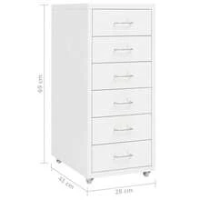 vidaXL Classeur mobile Branco 28x41x69 cm Metal - Branco - Ver 8