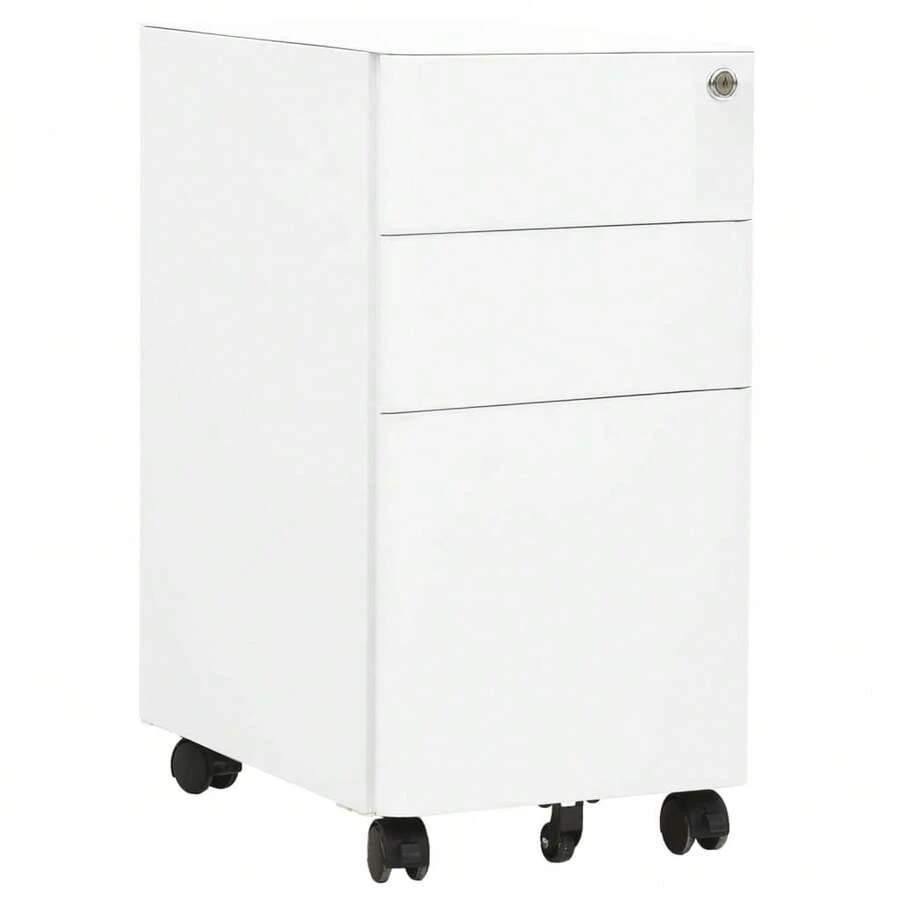 vidaXL Mobile Classeur Bianco 30x45x59 cm Acciaio - Bianco - Visualizzare 1