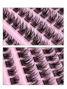 120pcs Cluster Lashes 8-16mm Wispy Individual Lashes Natural Look Lashes Fluffy Cluster Lash DIY Eyelash Extension Made From Premium Synthetic - Black - View 4