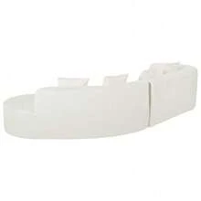 MERAX 132" Modern Sectional Sofa With Curved Design, 2-Piece Chenille Modular Couch With 4 Pillows, Plush Sponge & Spring Cushion, Large Sponge Modular Sofa For Living Room - Beis - Ver 11