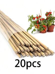 20pcs Natural Bamboo Plant Support Stakes, Sturdy Bamboo Garden Support Poles, Bamboo Trellis For Climbing Plants, Suitable For Tomatoes, Vegetables And Beans, Indoor And Outdoor Plant Climbing Support, Such As Tomato And Bean Potted Plants - Brown - View 7