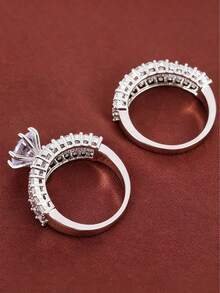 1 Set Exquisite Full Diamond Luxury Unique Design Ring Jewelry, Engagement Ring - Ring - View 6