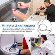 1pc-Drain Auger Cable, Pipe Cleaning Spring Clog Remover, Suitable For Kitchen, Shower, And Sink
