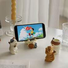 1个/2个猫形树脂桌面摆件，手机/平板电脑支架，房间装饰 - 彩色 - 查看 10