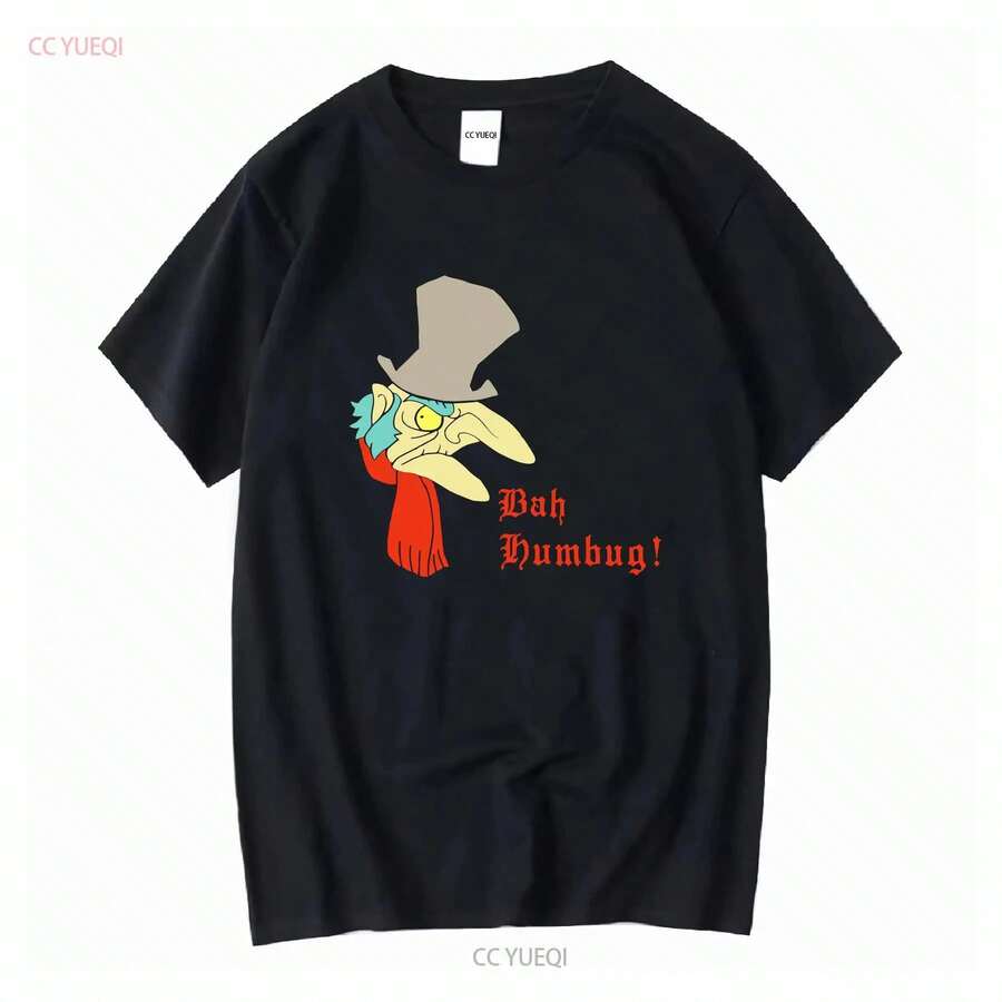 Camiseta vintage de Ebenezer Scrooge Bah Humbug A Christmas Carol Touch of Gold XL vintage lavada gráfica ligeramente para hombre - Negro - Ver 1