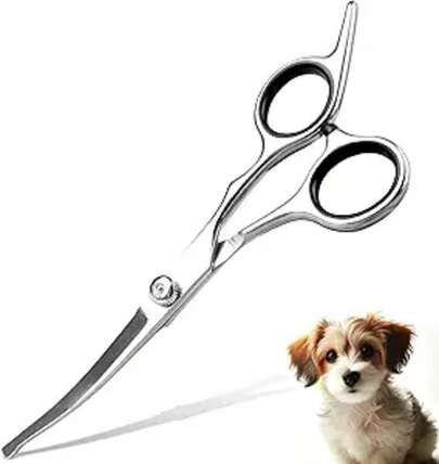 Professional Curved Dog Grooming Scissors With Rounded Tips, Cat Shears, 4CR Stainless Steel Curved Dog Grooming Scissors With Rounded Tips, Cat Shears, 4CR Stainless Steel Curved Blades, Pet Home Grooming ToolsCurved Blades, Pet Home Grooming Tools