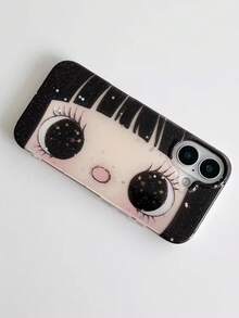 1pc Cartoon Anime Shinning Eyes Cute Phone Case For IPhone17Promax 17pro 17 16promax 16pro 16plus 16 15promax 15pro 15 14promax 14pro 14plus 14 13Pro Max 13pro 13 12promax 12pro 12 11 Girl Glittering Big Eyes Back Phone Cover Capa - Multicolor - View 5