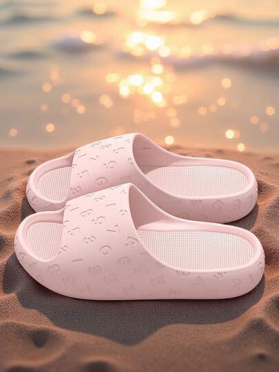 1 Pair Teens' EVA Solid Color Soft Slip-On Design Flat Casual Sandals, Suitable For Spring/Summer