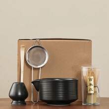 五件套抹茶搅拌器套装，中东风格抹茶入门套装，包含抹茶碗（带嘴）、抹茶搅拌器及搅拌器支架、抹茶勺、抹茶筛及其他抹茶工具。是抹茶茶道的完美之选，也是斋月、生日、节日和开学季的理想礼物。 - 彩色 - 查看 6