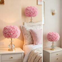 Minimalist Romantic Rose Lamp, Football Crystal Lamp, Pink Rose Lamp, Cute Valentine's Day Gift - Pink - View 6