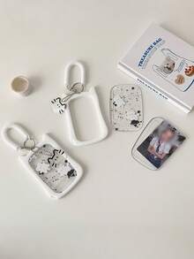 Thick Anti-Fall Cat Silicone Acrylic Photo Card Holder Keychain Student ID Card Campus Card Protective Case Back To School Supplies - Color - View 4