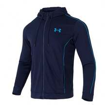 Under Armour Bộ đồ thể thao nam UA EMEA Novelty-BLU, trang phục thể thao ngoài trời hàng ngày đơn giản, áo khoác thường ngày và bộ đồ hai mảnh ôm sát 1390152-410 - màu đen - Xem 3
