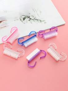 Acrylic Nail Brush, Pink Nail Polish, Pedicure, Soft Dust Removal, Plastic Cleaning, Specially Designed For Nail Cleaning, Small Horn Brush, A Tool For Removing Dust From Hands, Feet And Nails - Multicolor - View 2