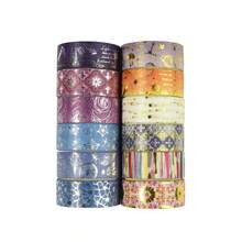 12卷/盒复古箔纸蝴蝶花卉图案和纸胶带，易撕不伤纸，创意蝴蝶植物花卉设计贴纸，适用于剪贴簿和日记信封装饰，送朋友的礼物