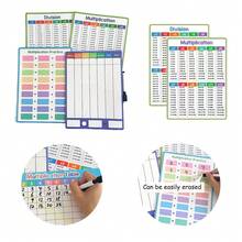 Lachilly 可重复使用的干擦白板乘除法表白板 8 英寸 x 11 英寸双面乘法表数学教具练习卡，适用于儿童、学生、教师、教室、家庭、学校、迷你膝上白板、数学学习工具、教育数学海报学习卡游戏、教学工具