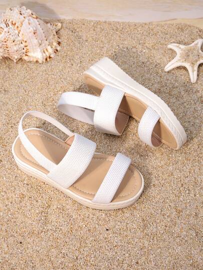 Sandalias para niños, nuevas sandalias de cuña de tacón alto para niñas de primavera/verano, zapatos de princesa para niños grandes, sandalias de punta abierta para niños pequeños, sandalias de moda para estudiantes niñas pequeñas