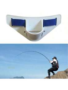 1条钓鱼腰带，轻便腰部支撑，适用于岸钓、船钓、深海钓鱼，带鱼竿支架